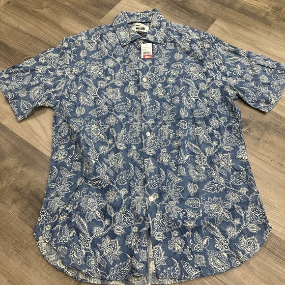 Joseph Abboud Blue Floral Casual Shirt, NWT - Picture 1 of 3
